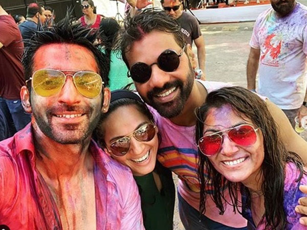 Shabbir Celebrates Holi With His Reel & Real Wives Sriti & Kanchi