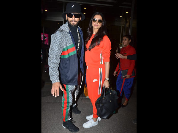 Ranveer & Deepika Walk Hand In Hand At Airport