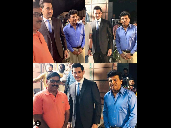Shivrajkumar Meets With Mahesh Babu On The Sets Of Maharshi! Shivrajkumar Meets With Mahesh Babu On The Sets Of Maharshi!