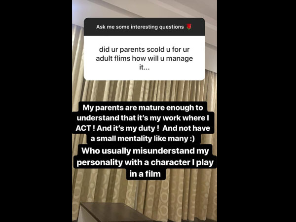 About Her Parents' Reaction To Her 'Adult Films'