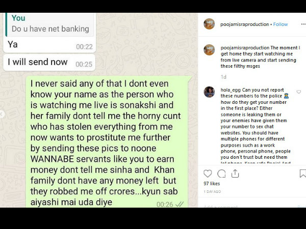 Claims Sonakshi & Her Family Of Watching Her On Live Camera