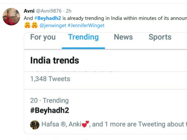 Fans Trend #Beyhadh 2