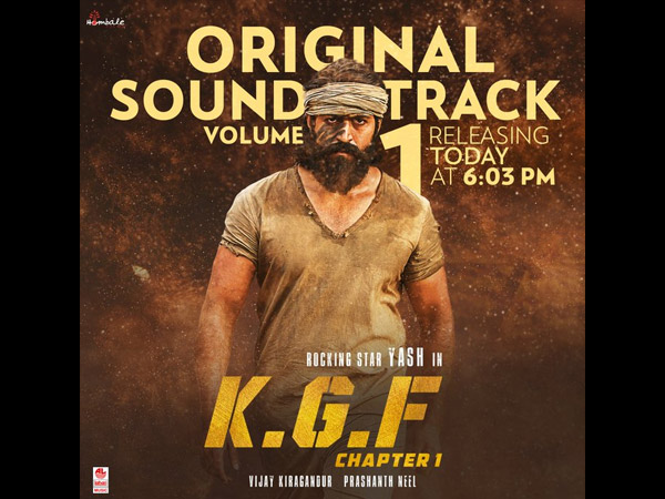KGF Chapter 1 Original Sound Track Volume 1 Out Today KGF Chapter 1 Original Sound Track Volume 1 Out Today