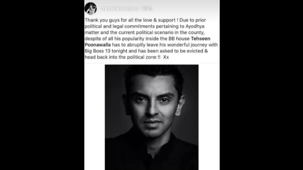 Tehseen Poonawalla Exited Bigg Boss Due To A Prior Political Commitment