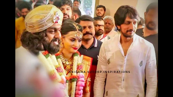 Sudeep Blesses The Couple