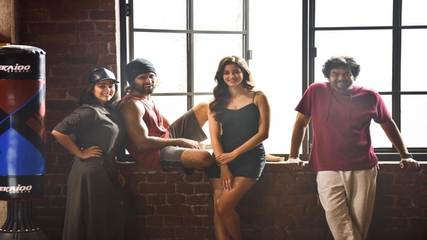 Vijay Deverakona, Charmme Kaur, Ananya Panday and Puri Jagannadh Vijay Deverakona, Charmme Kaur, Ananya Panday and Puri Jagannadh