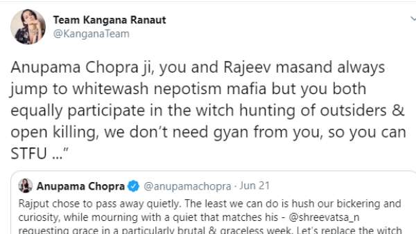Kangana Ranaut's Reply