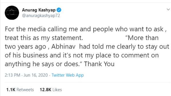 Anurag Kashyap's Statment