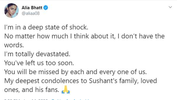 Alia Bhatt's Tweet