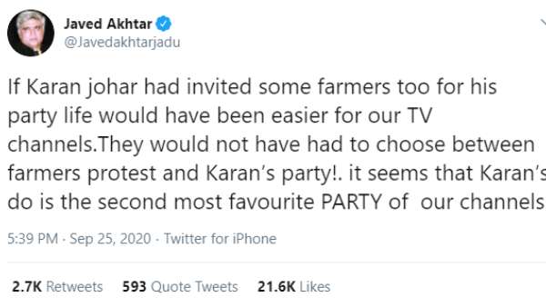 Javed Akhtar's Tweet