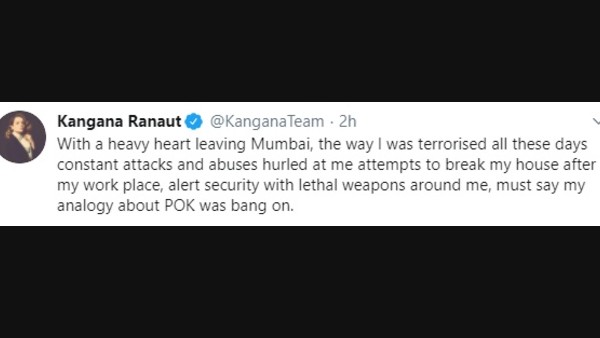 Kangana Ranaut Says Her Last Few Days In Mumbai Proved Her PoK Analogy Was Bang On