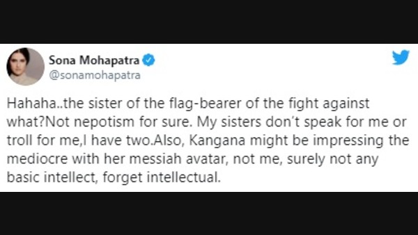 Sona Mohapatra Reacts To Rangoli Chandel's 'Junk' Comment; 'My Sisters Don't Speak For Me' Sona Mohapatra Laughs Off Rangoli Chandel's Remark