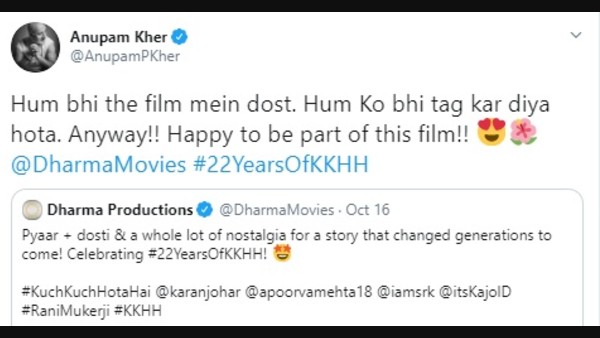 Anupam Kher Takes A Jibe At Dharma Productions' Post