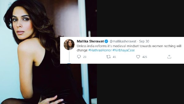 Mallika Sherawat Shares A Tweet Condemning The Rising Violence Against Women