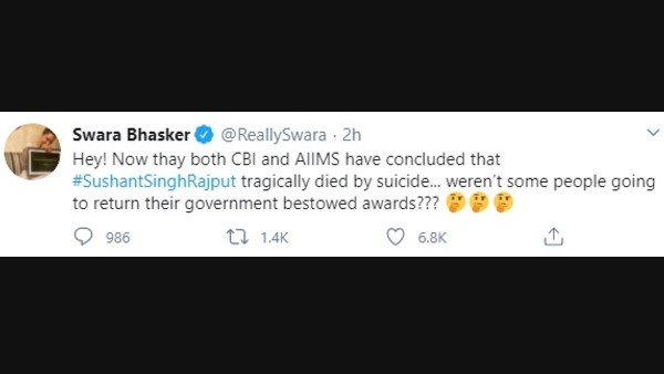 Swara Bhasker Takes An Indirect Jibe At Kangana Ranaut