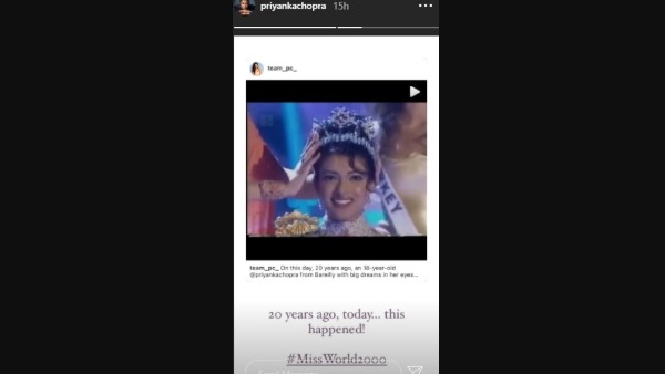 Priyanka Chopra Remembers Her Miss World Crowning Moment