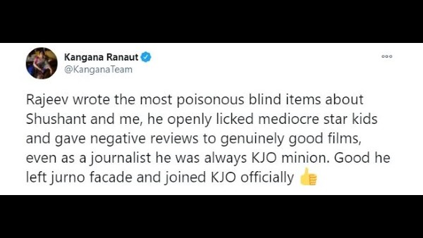 Kangana Ranaut Takes A Dig At Rajeev Masand