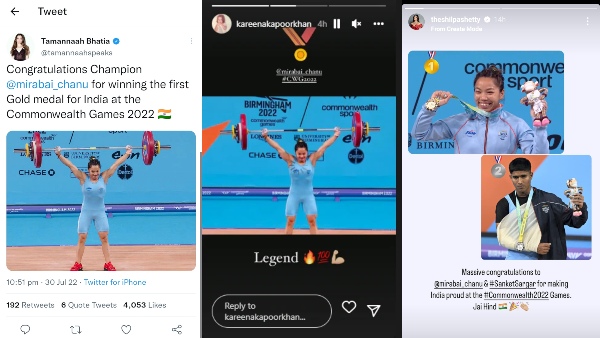 Mirabai Chanu Wins Gold: Anushka Sharma, Shilpa Shetty Kundra & Others Cheer For Her Mirabai Chanu Wins Gold: Anushka Sharma, Shilpa Shetty Kundra & Others Cheer For Her