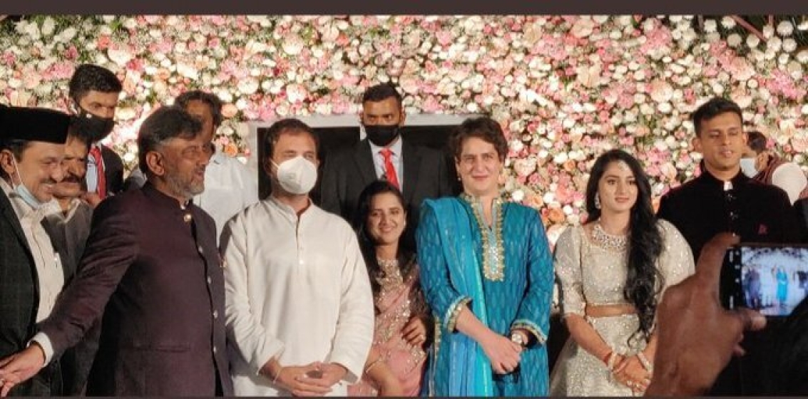 DK Shivakumar Daughter Aishwarya & Amartya Hegde Wedding Reception Photos