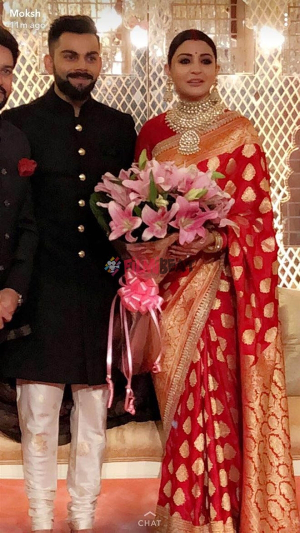virat kohli marriage reception dress