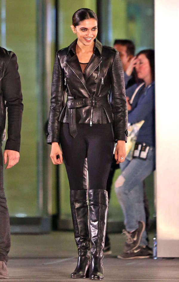 deepika padukone leather jacket