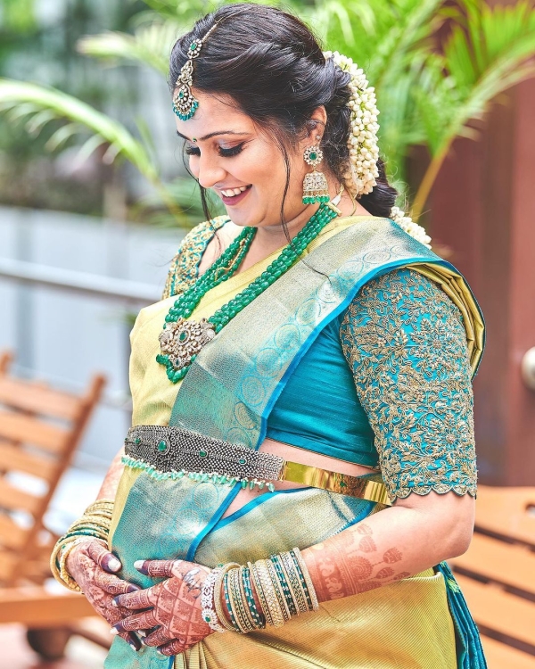 Kannada Star Ashita Chandrappa Shines at Traditional Baby Shower